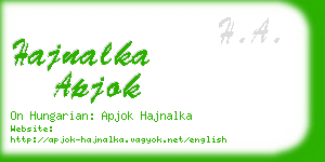 hajnalka apjok business card